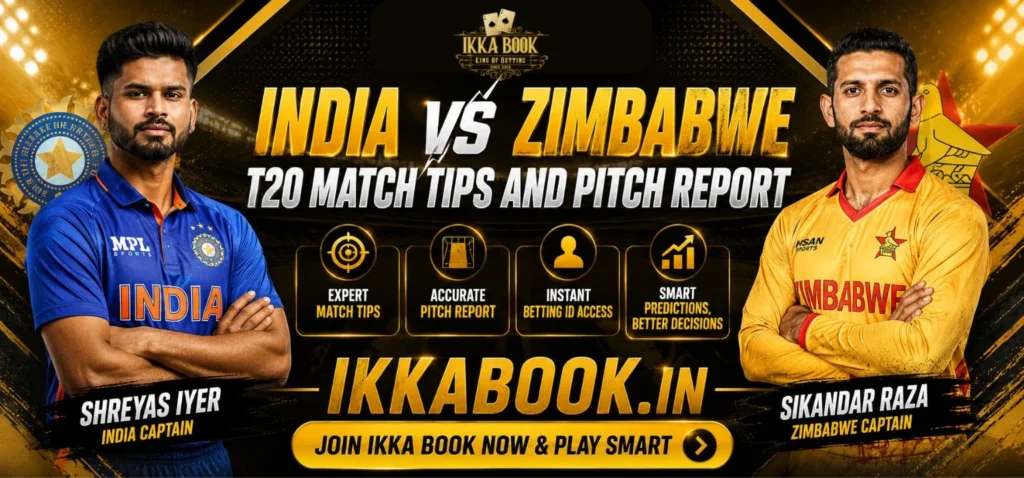 Explore India vs Zimbabwe T20 Match Tips and Pitch Report with Ikka Book